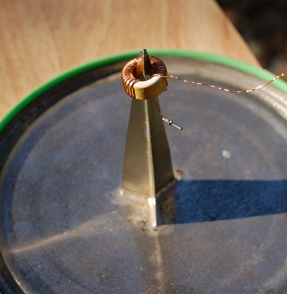 A toroidal core former is put onto the spike and wire can easily be wound though the core